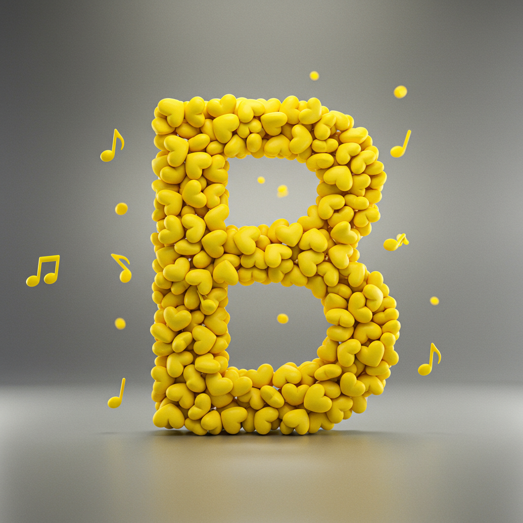 Yellow hearts — litera B