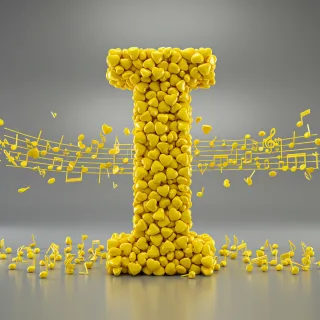 Yellow hearts — litera I (wariant 2)