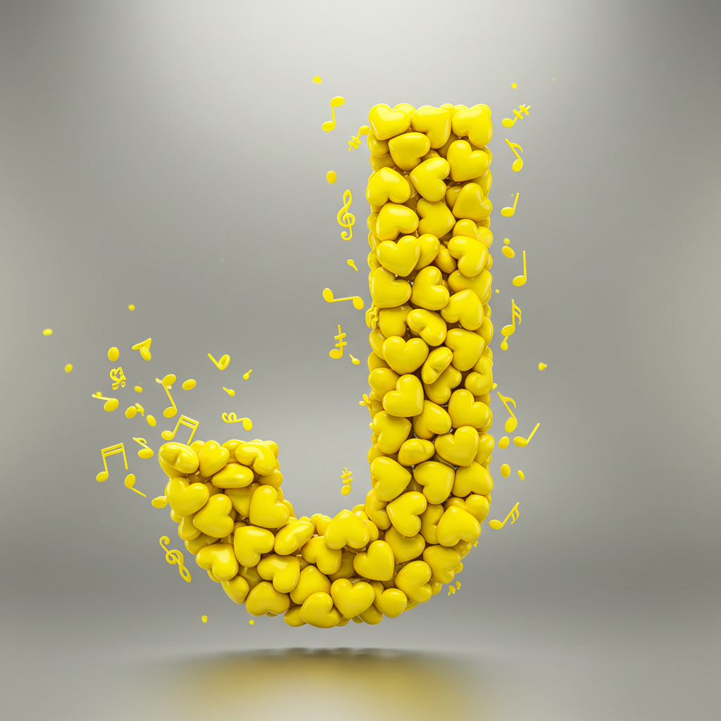 Yellow hearts — litera J