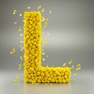Yellow hearts — litera L (wariant 2)