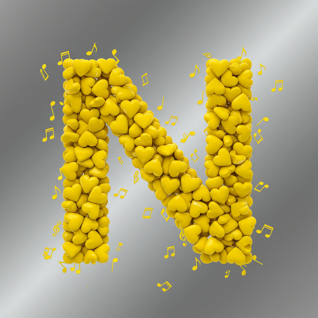 Yellow hearts — litera N