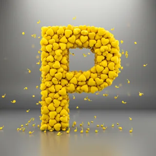Yellow hearts — litera P