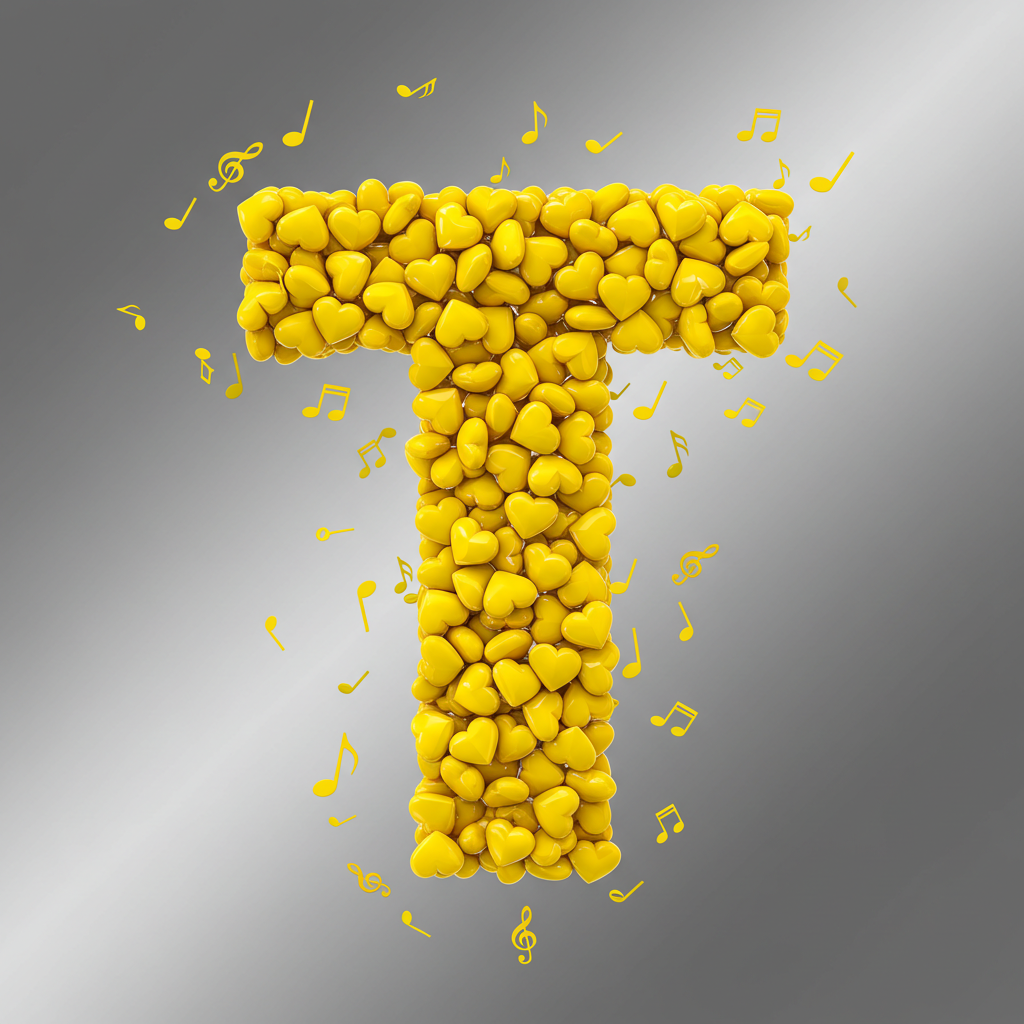 Yellow hearts — litera T