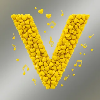 Yellow hearts — litera V