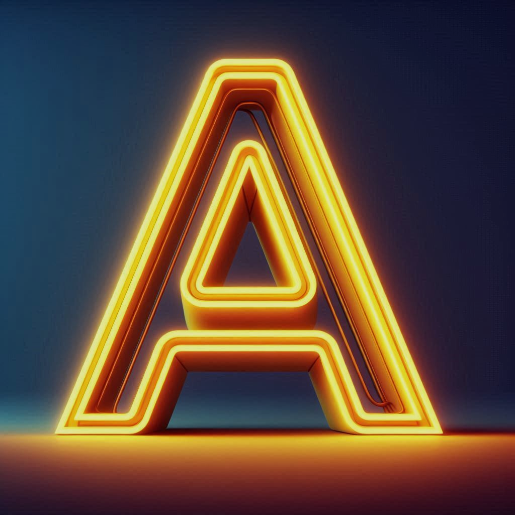 Yellow neon — litera A