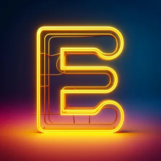 Yellow neon — litera E