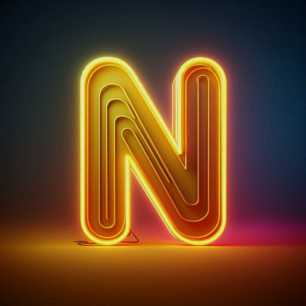 Yellow neon — litera N