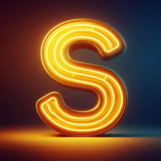 Yellow neon — litera S