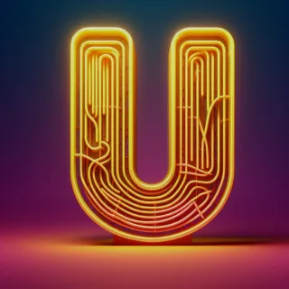Yellow neon — litera U