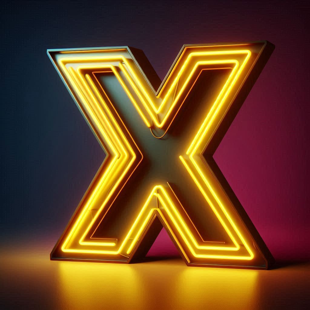 Yellow neon — litera X