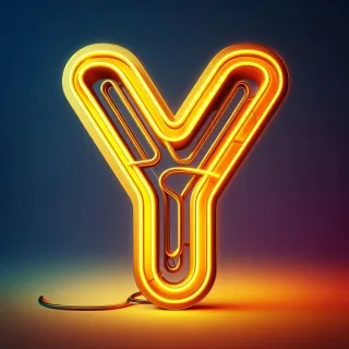 Yellow neon — litera Y