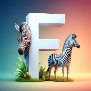 Zebra 2 — litera F (wariant 2)