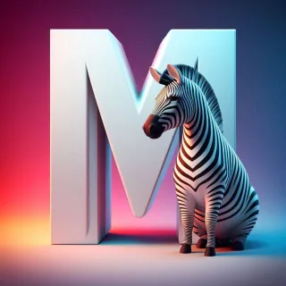 Zebra 2 — litera M (wariant 2)