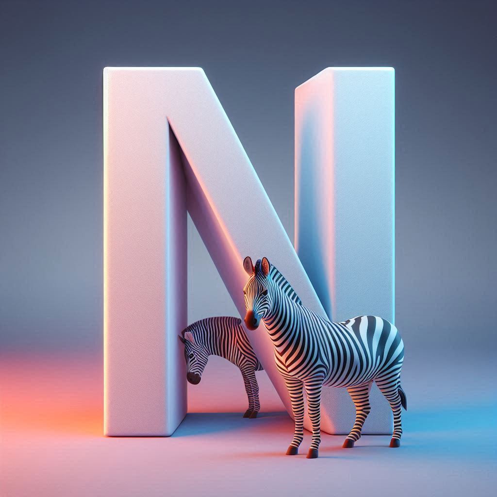Zebra 2 — litera N (wariant 2)