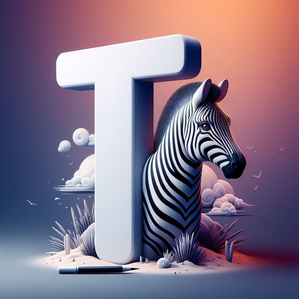 Zebra 2 — litera T (wariant 2)