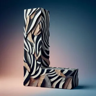 Zebra leather — litera L