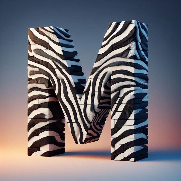 Zebra leather — litera M