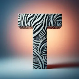 Zebra leather — litera T