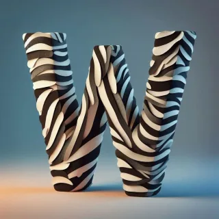 Zebra leather — litera W